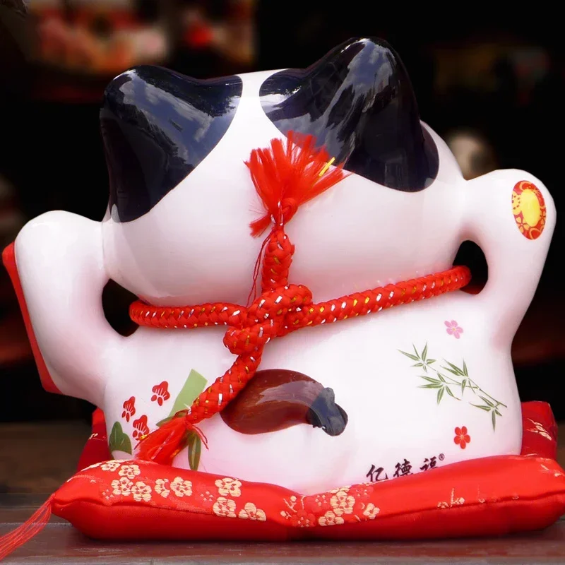 

8 inch Ceramic Candy Box Lucky Cat Money Box Piggy Bank Fortune Cat Storage Snack Jar