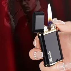 High-end Oblique Flame Inflatable Open Flame Lighter, Resin Craft, Metal Grinding Wheel, Retro Personalized Men's Gift