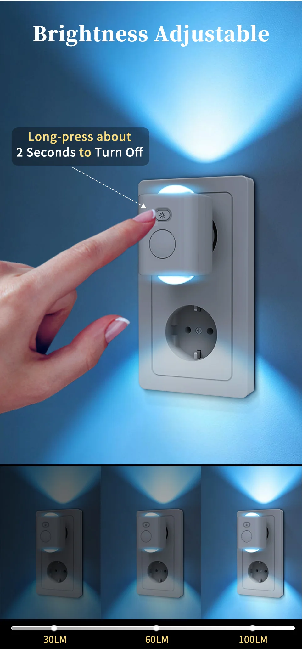Motion Sensor Plug in Night Light Dimmable LED Wall Lamp with RGB Color Changing for Bedroom Hallway EU Plug