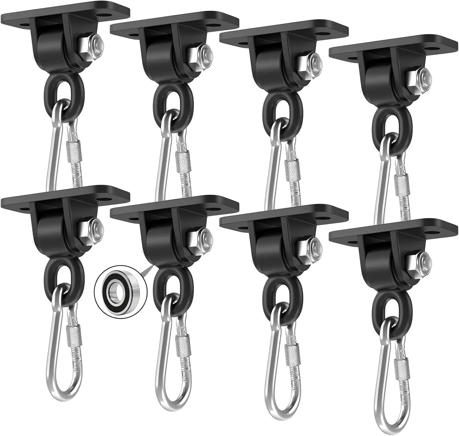 

Heavy Duty Swing Hangers With Bearing, Porch Swing Hanging Kit For Outdoor Playground Tree Indoor Ceiling Mount Hardware