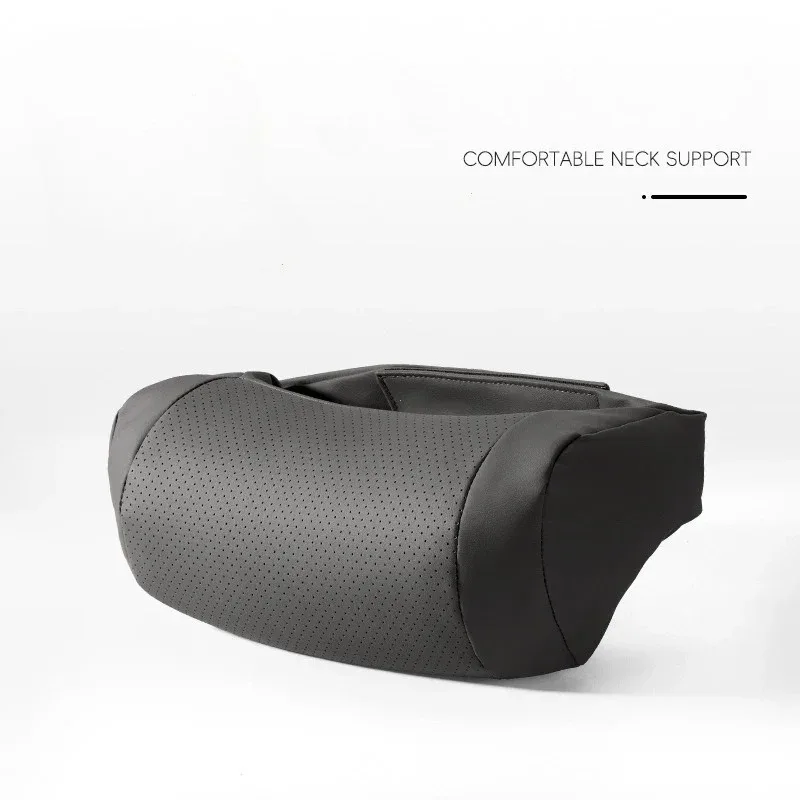 

Suitable for Mercedes-Benz BMW Audi Tesla Car Leather Headrest Universal Car Interior Supplies Maybach Seat Protect Neck Pillow