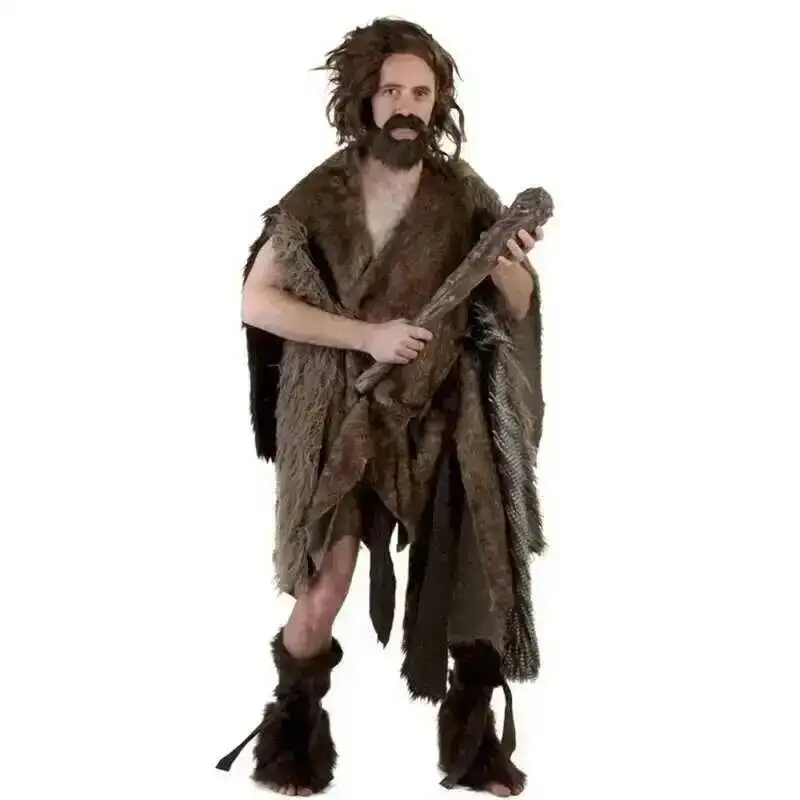Purim Age Primitive Carnival Stone Party Halloween Costumes Adult Man Primitive Savages Costume Men Fred Cosplay