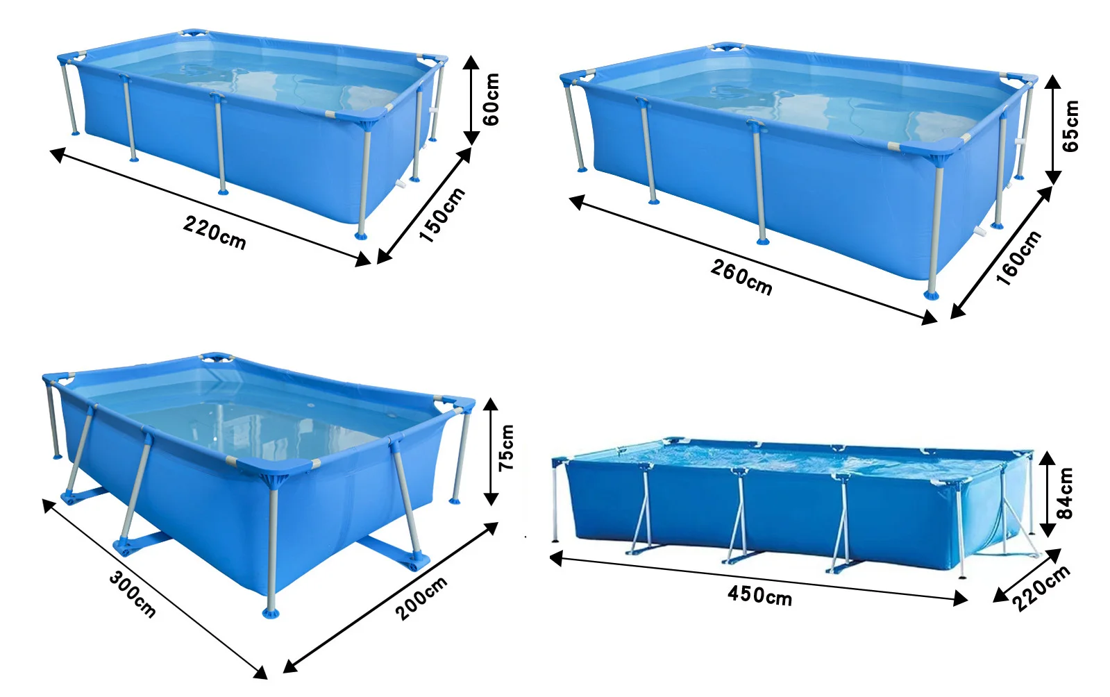 Piscinas infláveis customizáveis de 5,49 m que nadam a piscina retangular atualizada exterior do quadro do metal