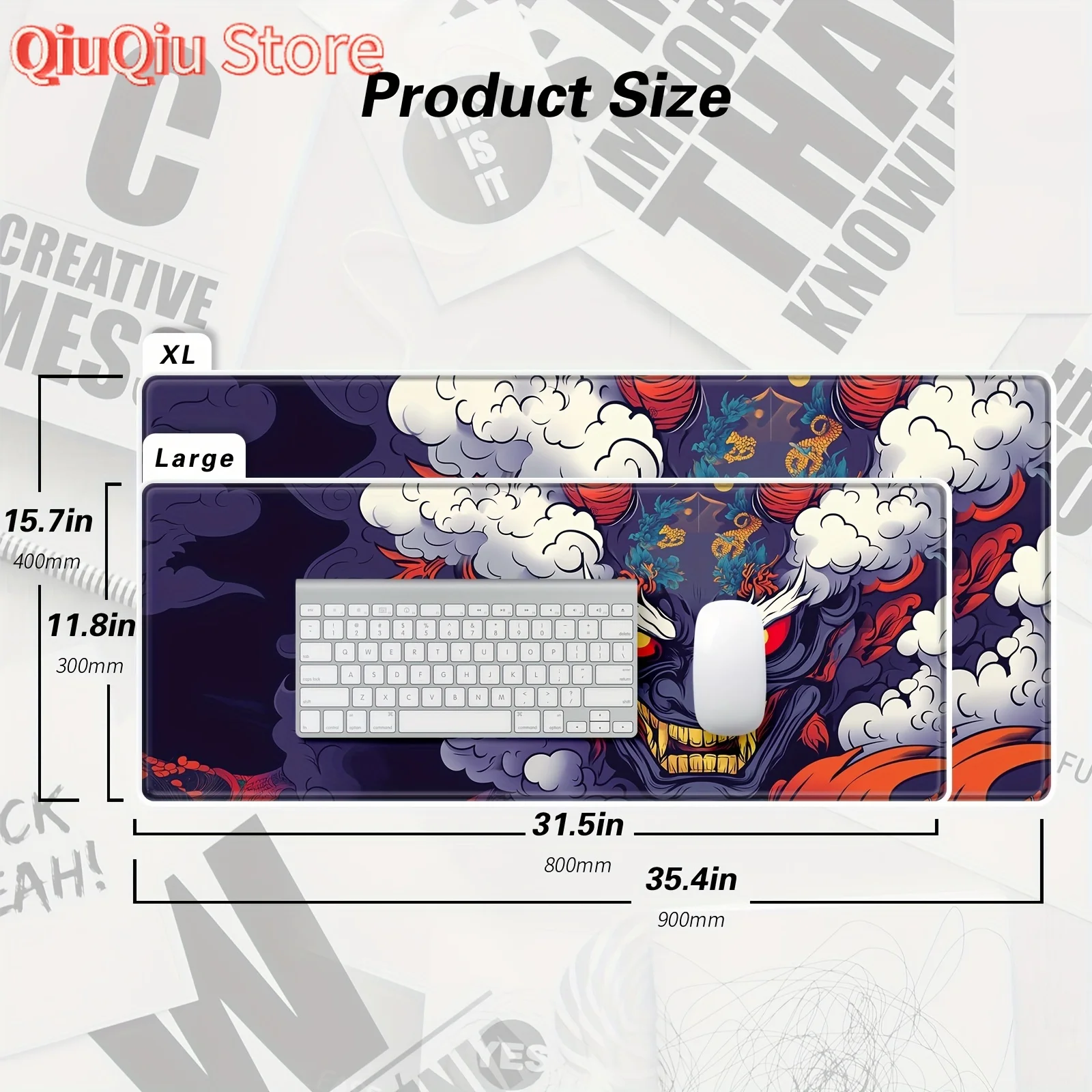 Tappetino per mouse grande 900x400MM Ghost Face Tappetino per mouse da gioco in gomma antiscivolo Durevole bordo cucito tappetino da scrivania gioco da lavoro accessori lisci