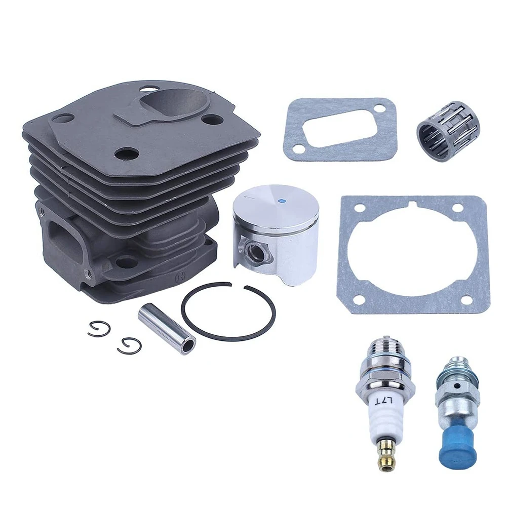 -[Retail TX] 44Mm Cylinder Piston Kit For 350 351 Air Fuel Filter Line Decompression Valve Chainsaw Replace Spare Part