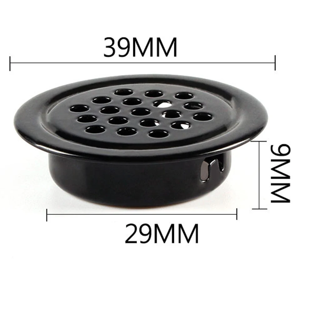 10pcs Round Cabinet Air Duct Vent Dia.19mm-53mm Steel Louver Mesh Hole Plug Decoration Cover Wardrobe Grille Ventilation Systems