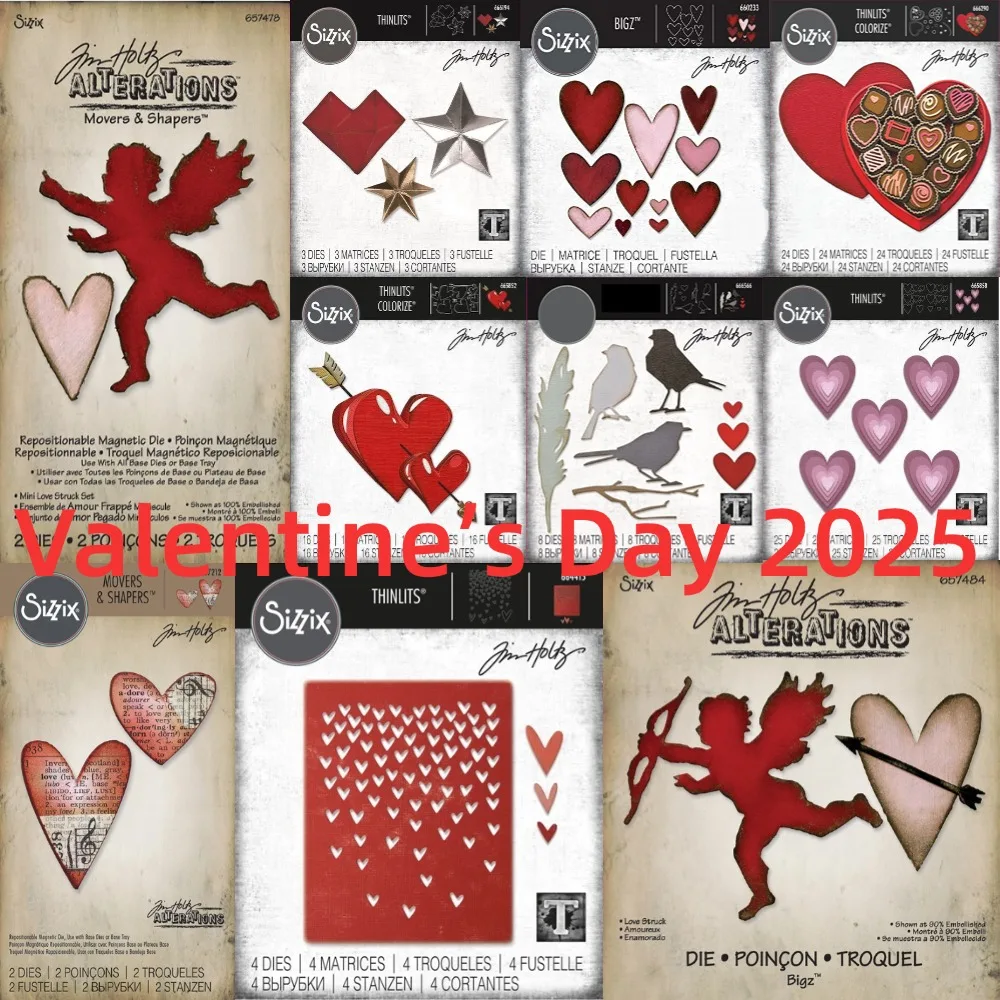 Valentine's Day 2025 Cutting Dies Scrapbook Diary love you die Decoration Stencil Embossing Template DIY Greeting Card Handma