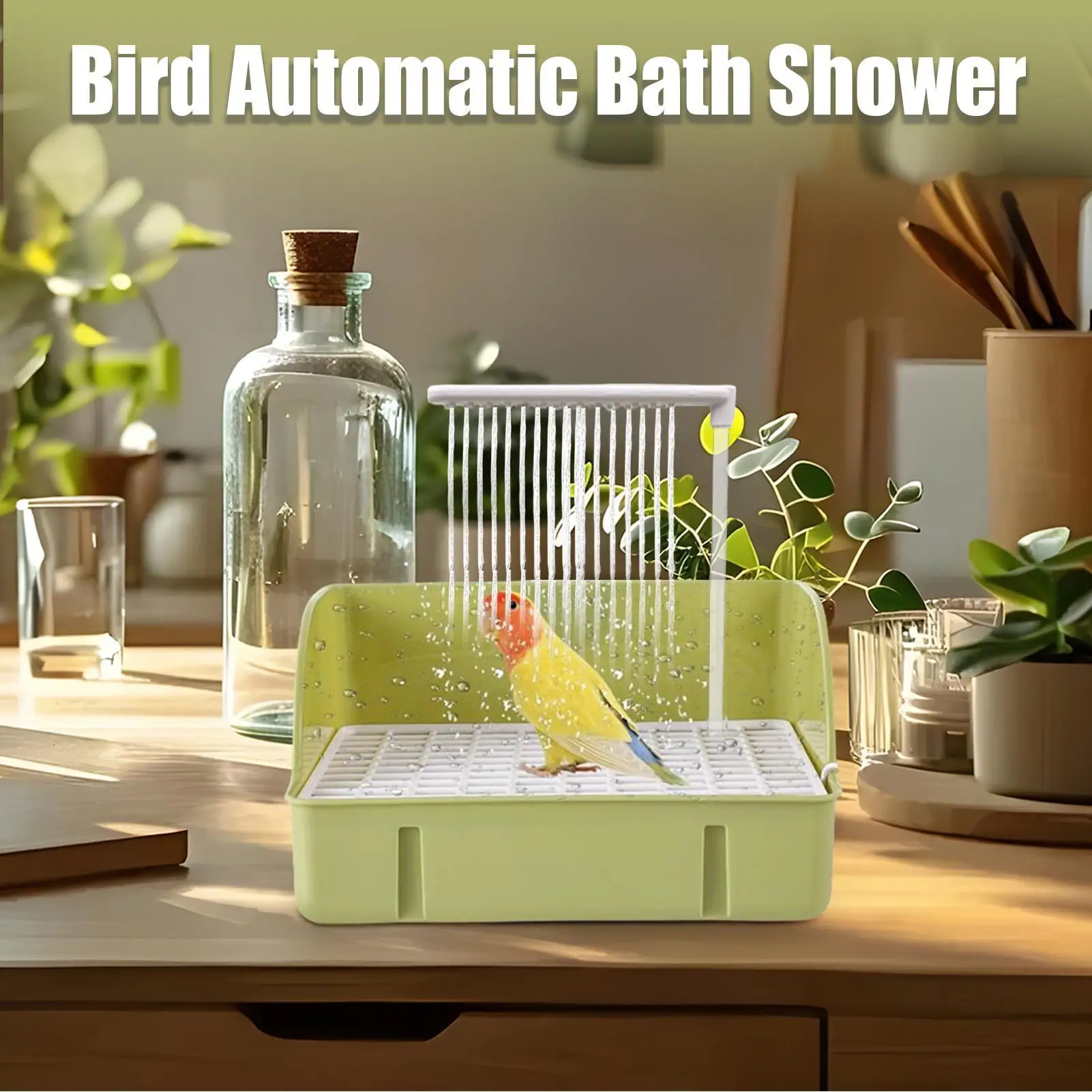 Parrot Shower Cage Bird Bath Automatic witn Shower Head pump head USB cable Pet Pool for Long tailed parrot Parakeet Bathing
