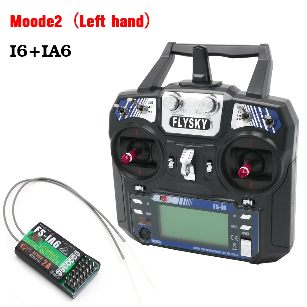 FLYSKY FS-i6 I6 Zender 2.4G 6CH Radio Afstandsbediening Met iA6 iA6B X6B A8S R6B iA10B FS2A Ontvanger voor RC Drone Vliegtuig