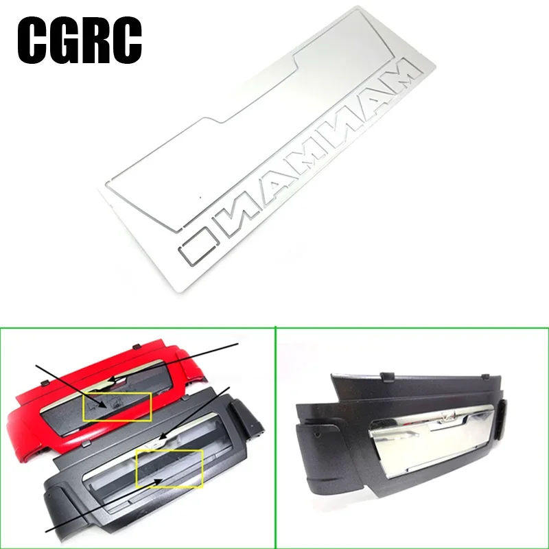 Metal Front Face Covering Cover Logo Decorate for 1/14 Tamiya RC Truck Trailer MAN TGX 540 56325 Car DIY Parts