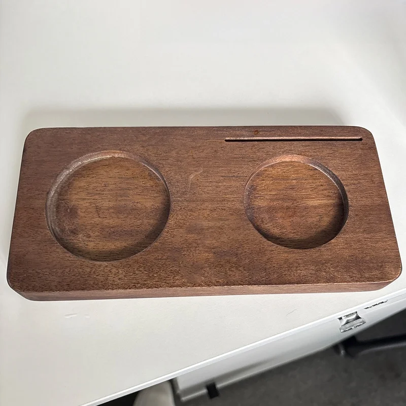 

Креативная вставка из настоящего дерева с двумя отверстиями, поднос для кофейной чашки, дегустационное блюдо, ручной поднос для кофе, прозрачный коврик для чашки для напитков в баре