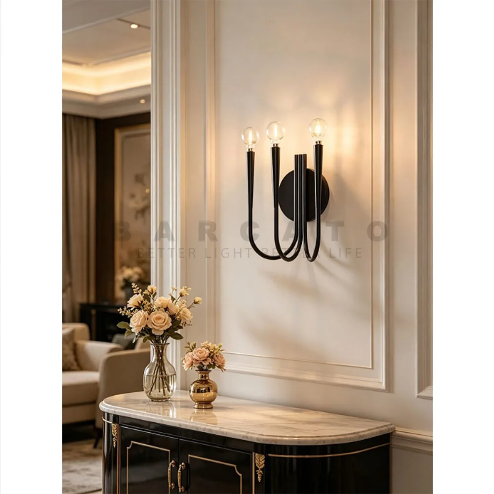 Luxury Metal Wall Lamp 3 Heads Country Modern Home Decoration Bedroom Living Room Dining Room Aisle Luxury Beside LED Bar Lamps