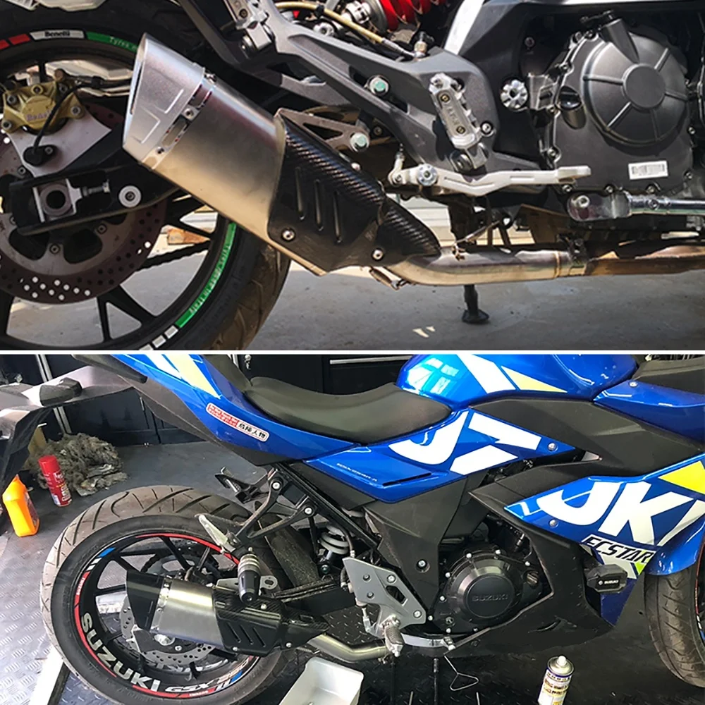 

Universal 51mm Motorcycle Double Hole Exhaust Muffler Modified Slip-On For DUKE 1290 CBR1000 GSX-S750 250r S1000RR XJ6 ADV350 S7