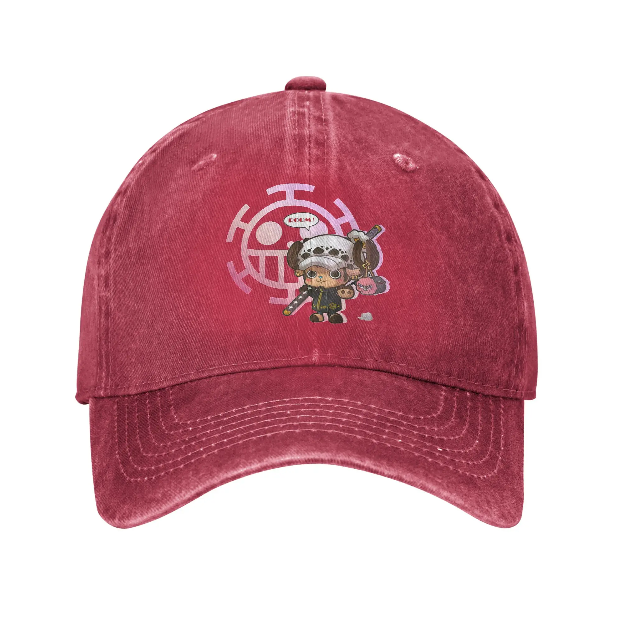 One Piece Mehrfarbige Kappe mit Schirm für Damen, Chopper Trafalgar Law Cosplay, personalisierte Visierschutzhüte