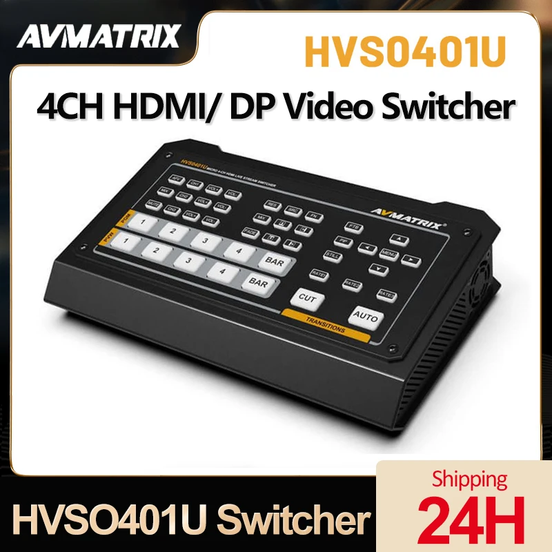 

Четырехканальный коммутатор видео AVmatrix HVS0401U, ПК, дистанционное управление, живая трансляция, аудио микшер с функцией PIP и USB-захват