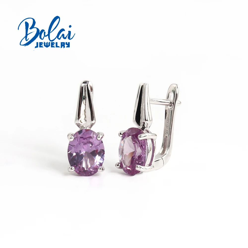 

925 sterling silver earrings Created oval 7*9mm color change Alexander nano Luxury fine jewelry for women valentines and daily