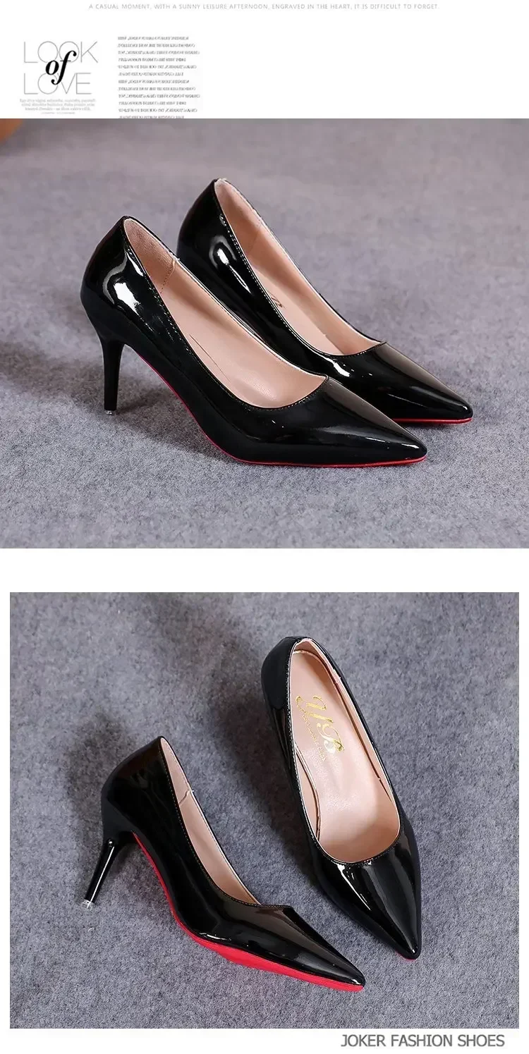 Sexy Spitze Lackleder High Heels Elegante Damen-Stilettos für Partys Klassische Schwarze Pumps für Beruf und Freizeit – Detail 27