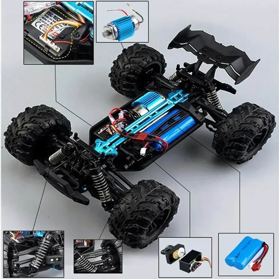 WLtoys 1:16 Scale 4WD RC Monster Truck, 50km/h Off-Road with 2.4GHz Remote