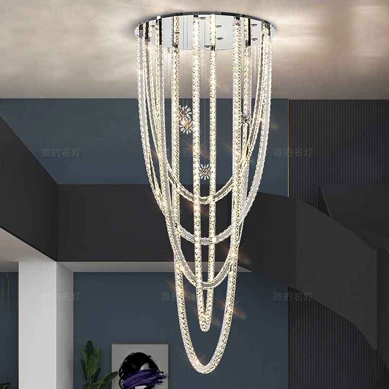 Modern home decoration luxury crystal chandelier staircase chandelier living room chandelier,ceiling LED indoor lighting fixture