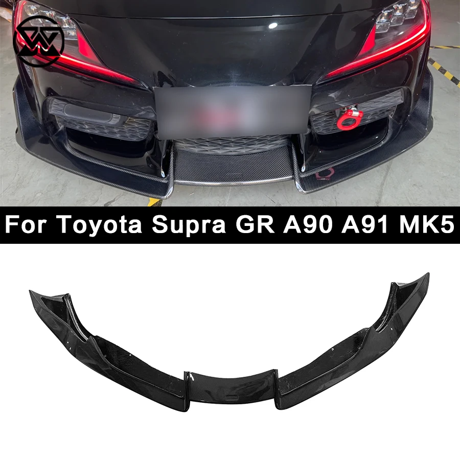 For Toyota Supra A90 A91 Mk5 Carbon Fiber Front Bumper Spoiler Lip Lower Guard Plate Splitter AD Style Lip Diffuser Body Kit