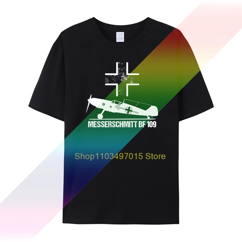 Новые модные крутые повседневные футболки WW2 немецкий люфтвафф BF 109 Messerschmitt с винтажным принтом самолета футболки