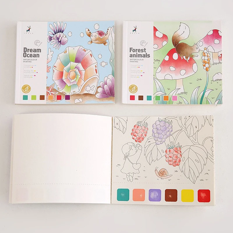 Painted Notes Children's Set Painting Watercolor Pigment Painted Book Watercolor Filling Watercolor Graffiti Picture Book