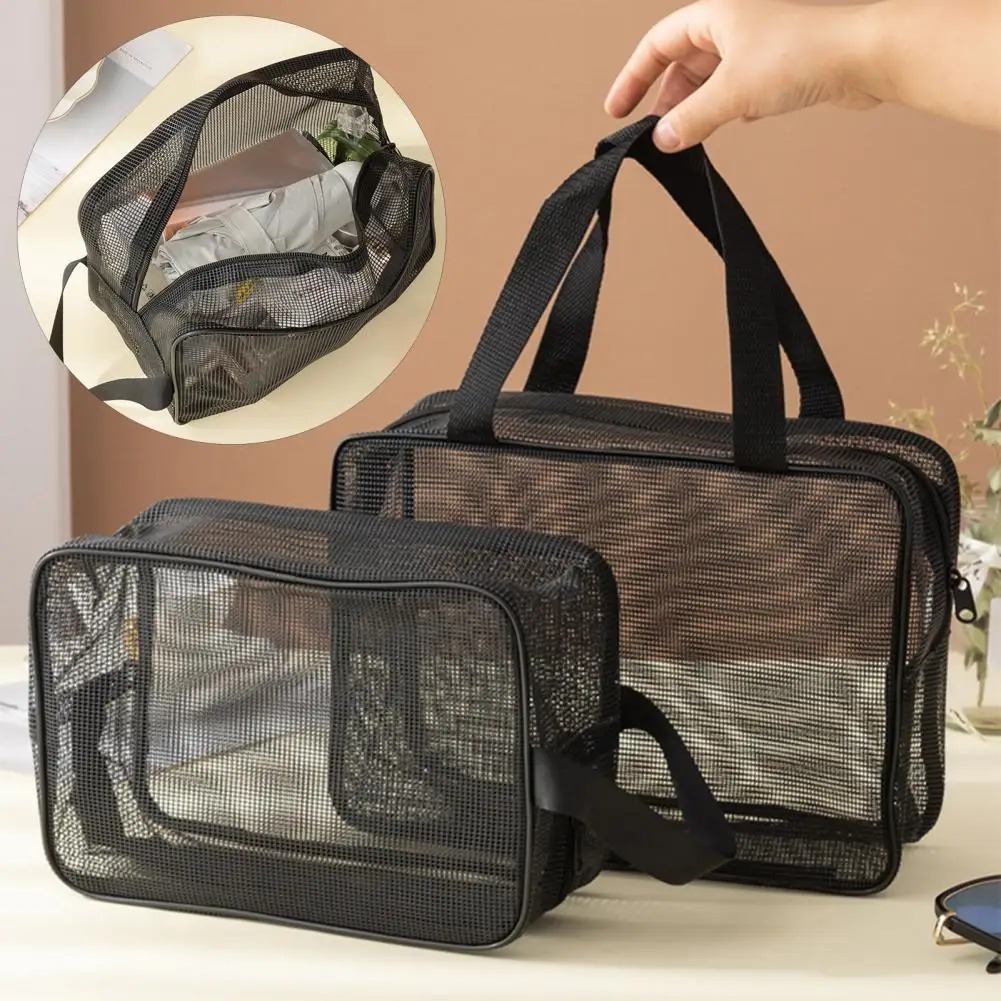 Portable Shower Bag Portable Mesh Shower Bag with Capacity Quick-dry Organizer for Toiletries Camping Gear Visible Shower Bag