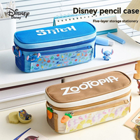 Disney Stitch & Nick Wilde Large Capacity Pencil Bag School Cases Girl Stationery Holder Bag Children Pen Case Students Supplies
