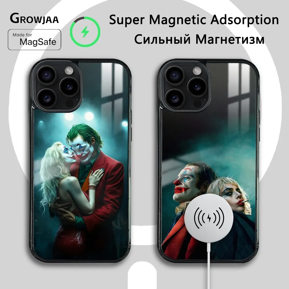 H-Harley Q-Quinn C-Clown Phone Case For iPhone 16 15 14 13 12 11 Pro Max Plus Mini Magsafe Mirror Wireless Magnetic Cover