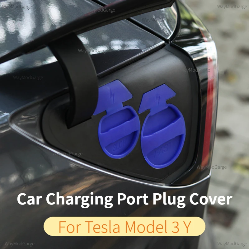 

For Tesla Model 3 Y Silicone Charger Hole Protector European Standard Car Charging Port Plug Cover Charger Dust Protection Cover