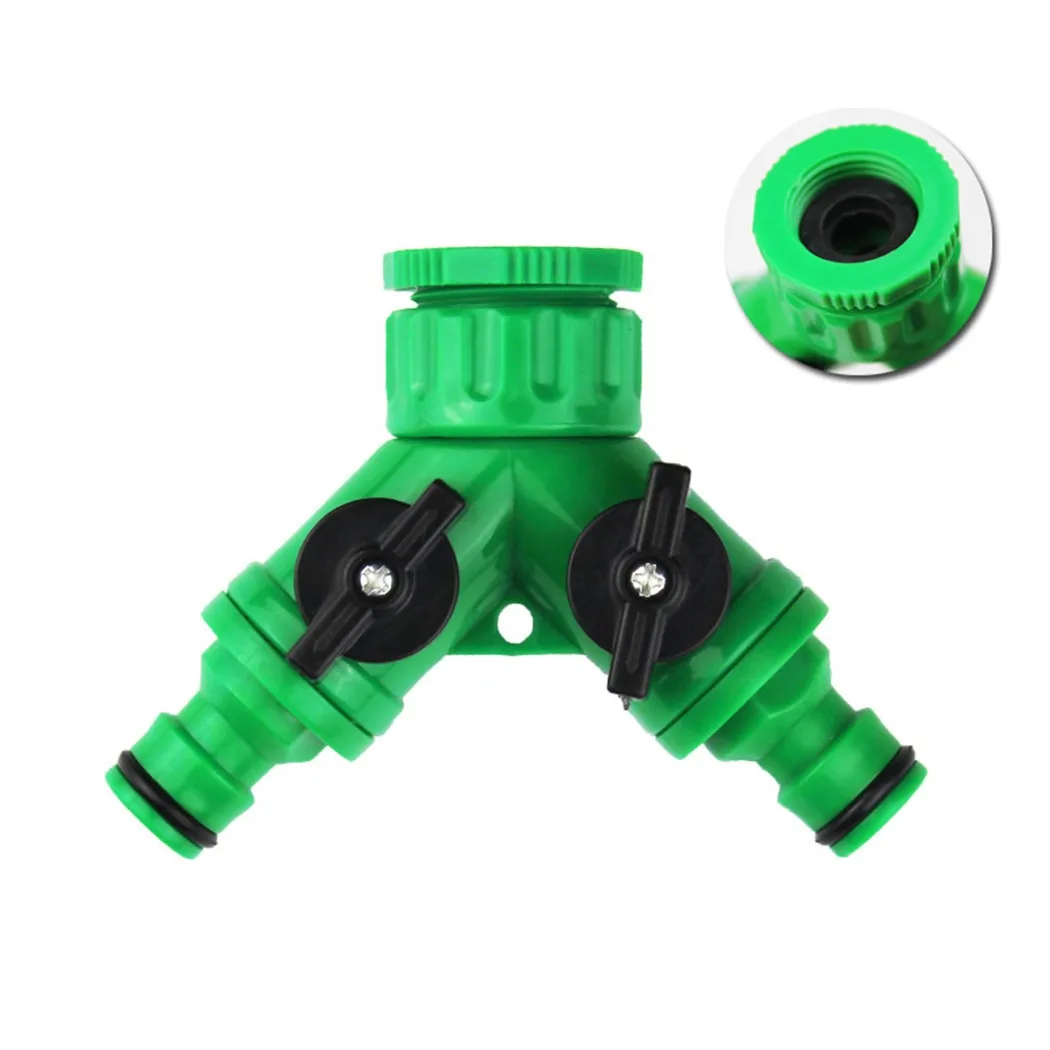 2pcs Garden Hose Distributor Two-way Double 3/4 Inch Drip Irrigation Plant Garden Tools 3/4 Garden Faucet Y-type Distribution