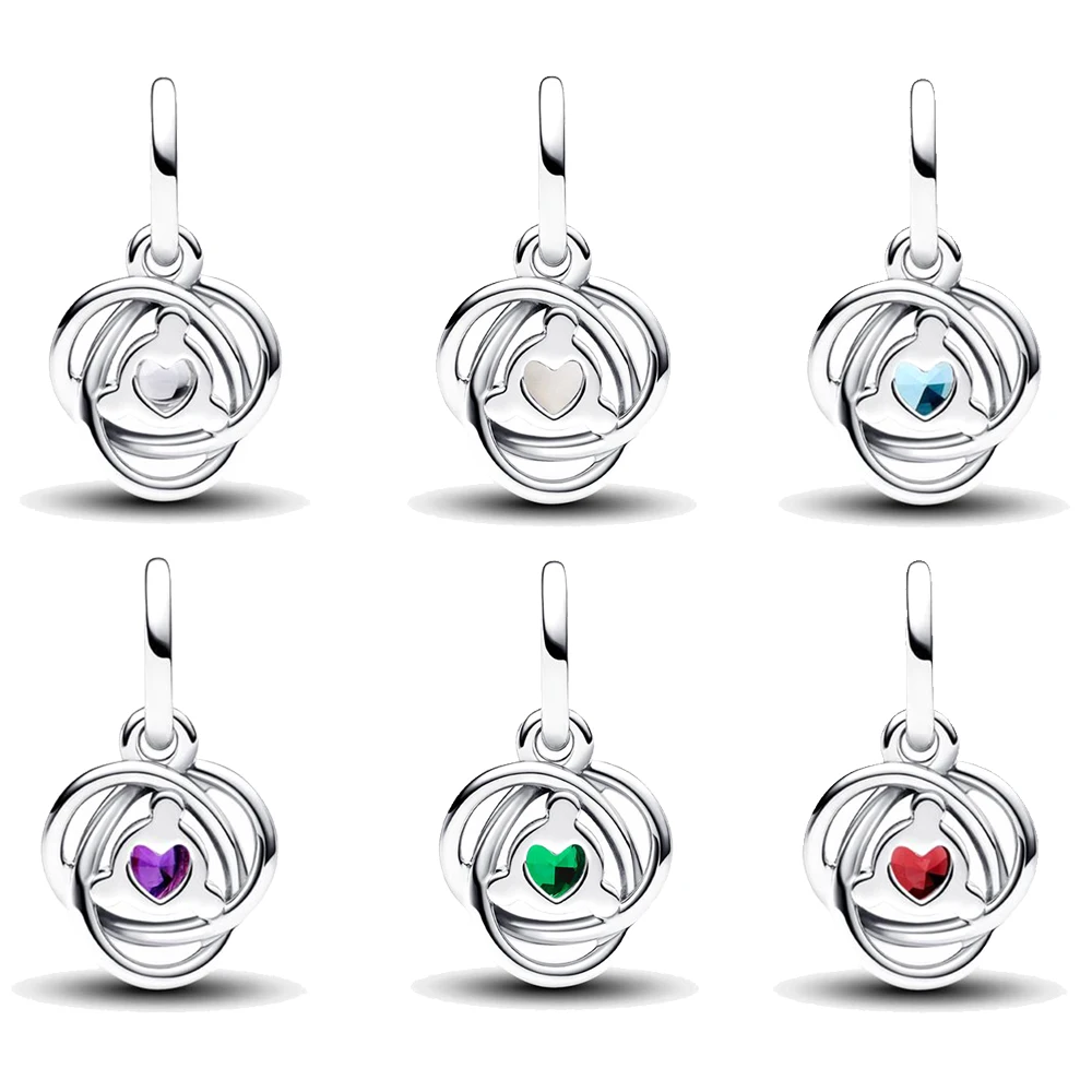 

Silver Colour Birthstone Pendant Fit Pandora Charms Silver Colour Original Bracelet for Jewelry Making