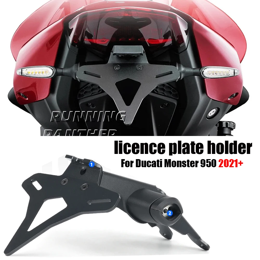 For Ducati Monster 950 Monster950 2021-up 2022 2023 Motorcycle Rear Short Tail Stock License Plate Holder Tailstock Bracket Kit