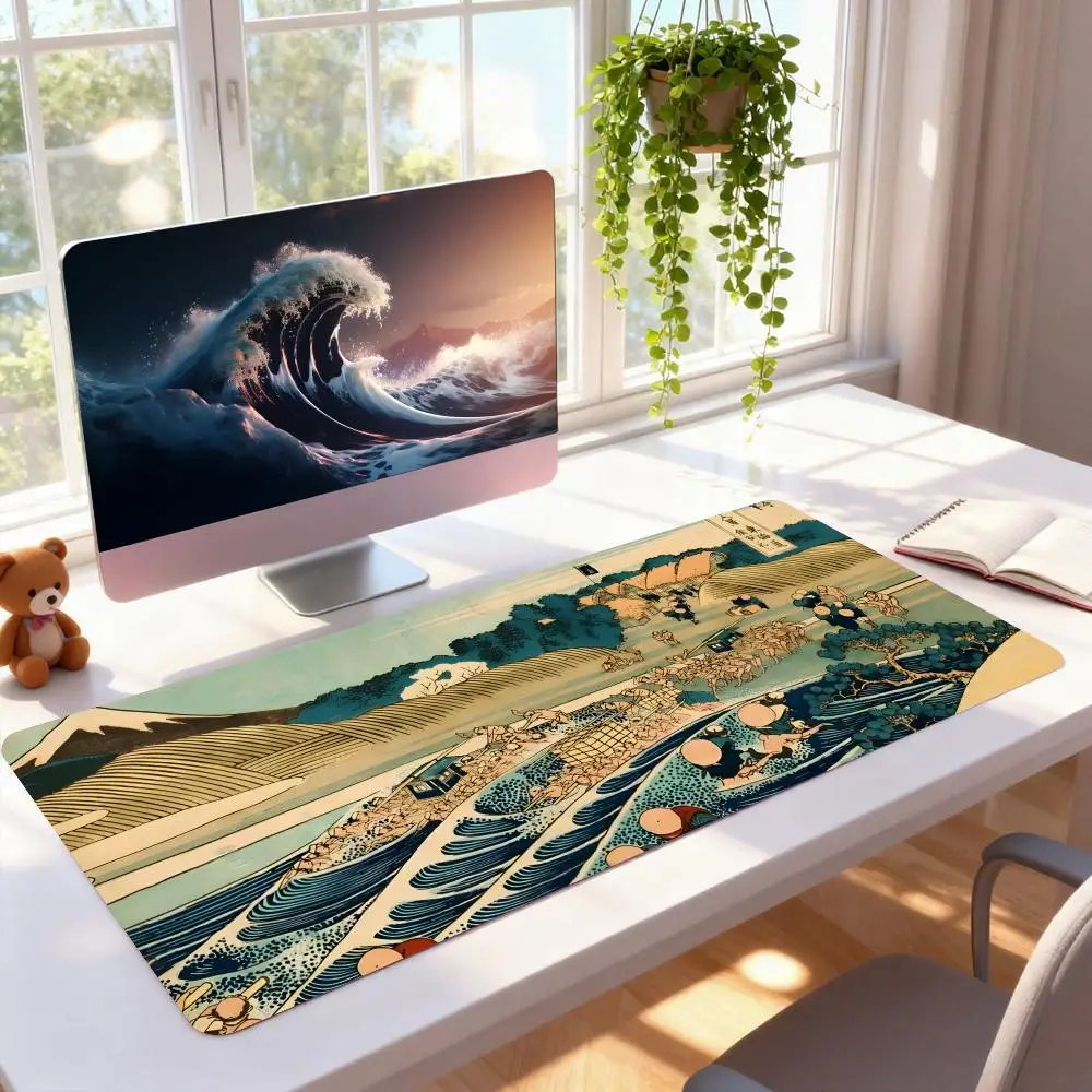 

Great Ocean Wave Art Mouse Pad Rubber Computer Laptop Official Game Super Colored Print Aesthetic Pretty Fashion Luxury Mat