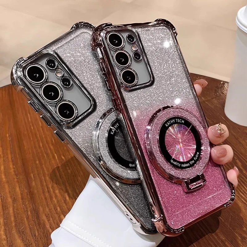 Glitzer Stoßfeste Silikonhülle für Samsung S26 S25 S24 S23 A06 A16 A36 A05 A15 A25 A35 A55 A34 A54 Hülle für Galaxy S24FE Cover