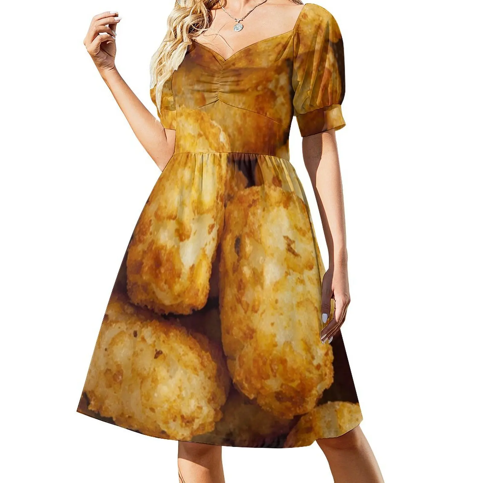 

tater tots Short Sleeved Dress Women's evening dress women's clothing trend 2025 cute dress