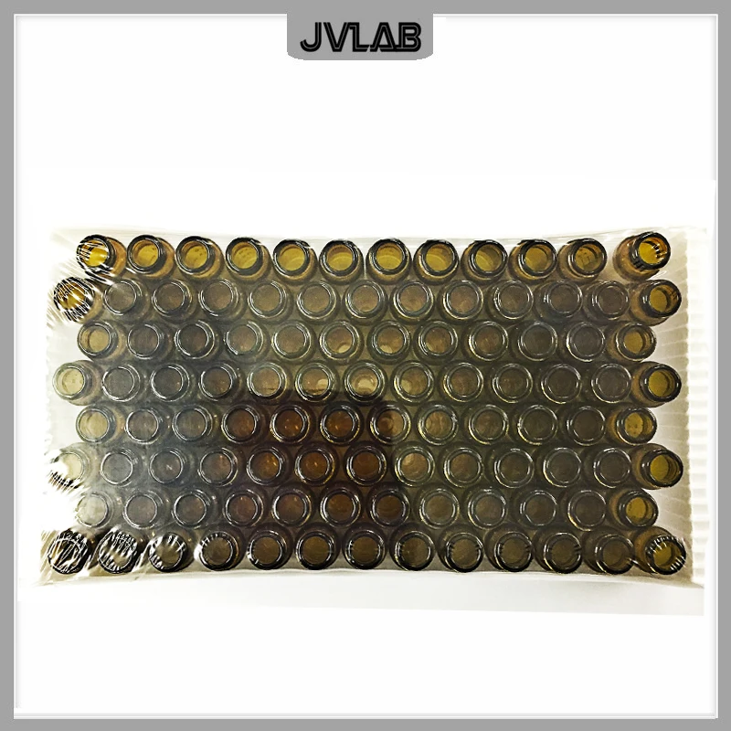 قارورة كروماتوغرافيا بنية 1.5 مل مع غطاء أزرق مفتوح 9 مم زجاجة عينة أوتوماتيكية لتجربة الكروماتوغرافيا 100/pk