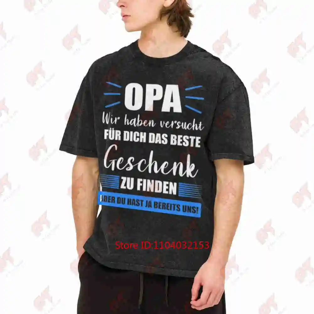 German Quote Grandfathers Best Grandson Ever Vintage Washed Tee Pure Cotton T-Shirt