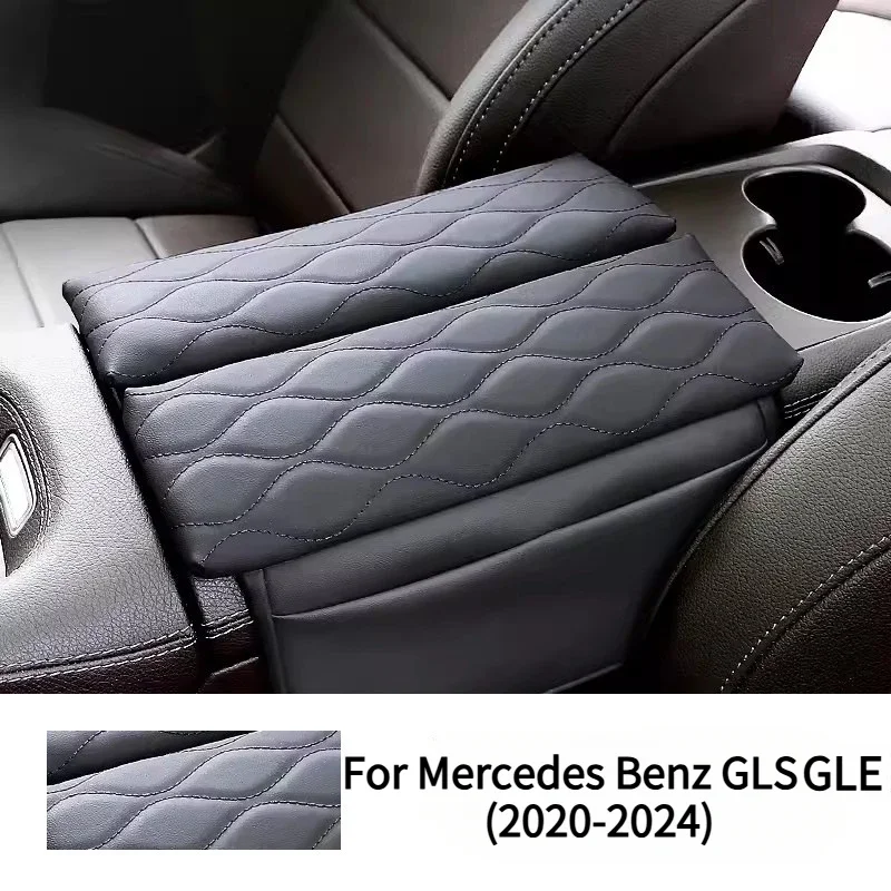 Center Console Armrest Box Cover Pad Decoration For Mercedes Benz GLE GLS Class W167 X167 Leather Anti-Scratch Car Accessories