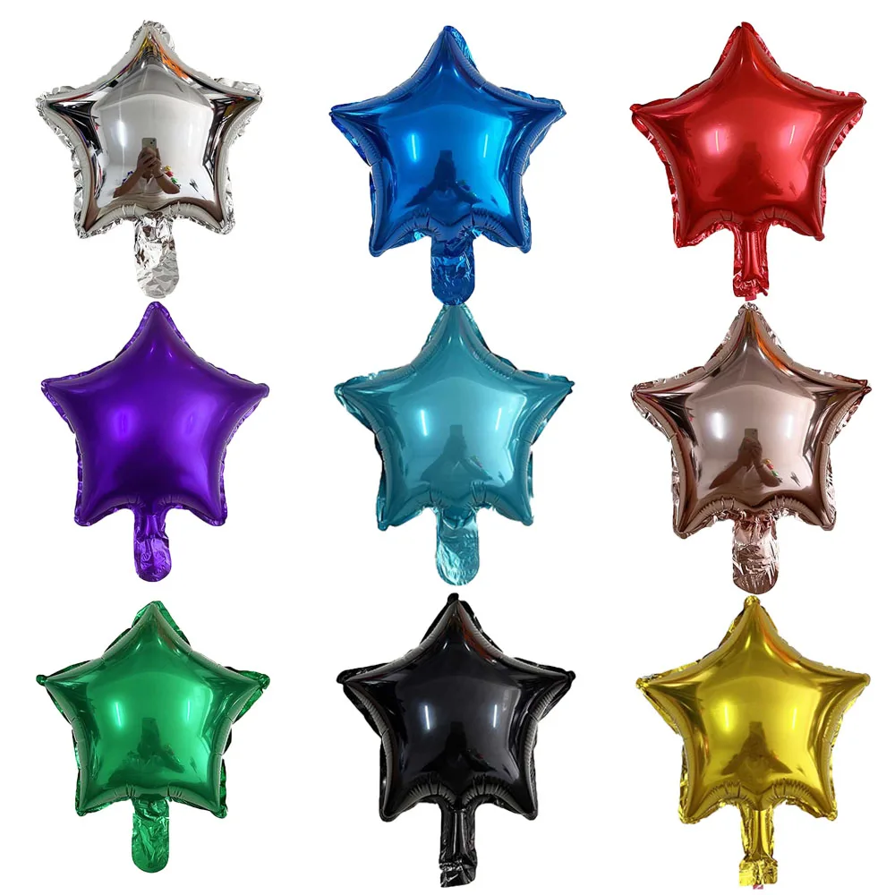 10pcs/Lot 10 Inch Five-pointed Star Foil Balloon Baby Shower Wedding Children's Birthday Party Decorations Kids Balloons Globos