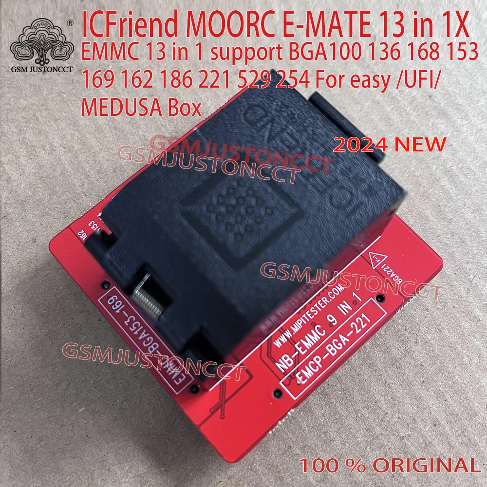 2024 ORIGINAL Newest MIPITESTER ICFRIEND MOORC E-MATE PRO EMMC BGA 13 IN 1 X Support BGA100/136/168/153/169/162/186/221/529/254