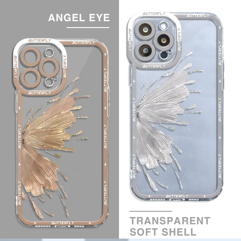 Beautiful Butterfly Art Phone Case for Xiaomi Mi 11 Lite 11T Pro Poco X3 NFC X3Pro Clear Silicone Luxury Cover