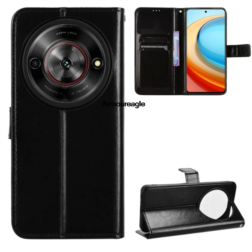 

Black Guard For ZTE Blade A75 5G Luxury Leather Case Skin PU Suitable for Nubia Focus 5G Nubia Phone Case Shell Protector