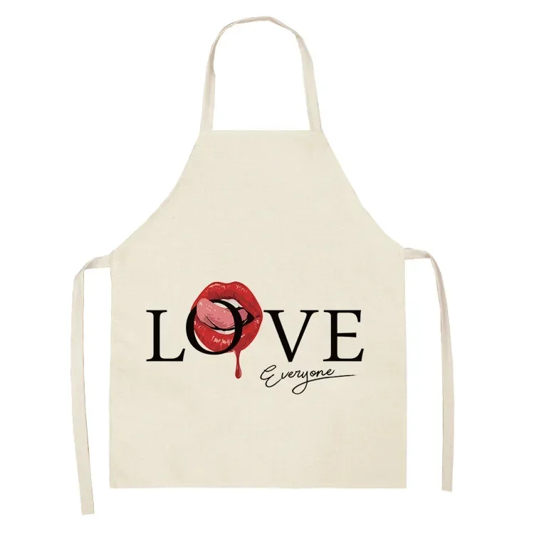 Nail Polish Lipstick Apron Kitchen Linen Aprons Bibs Household Cleaning for Aprons for Women Home Cooking Accessories Apron