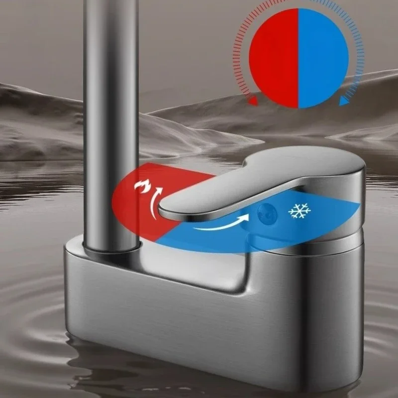 Double-connected brass washbasin hot and cold faucet double-hole installation, bathroom sink faucet basin faucet