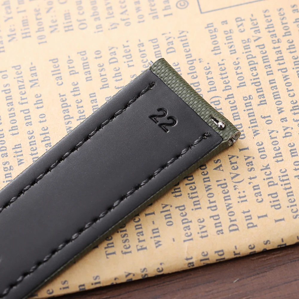 18/19/20/21/22mm for Omega for Seiko Business Sailcloth Watch Strap Butterfly Buckle Waterproof MenWomen Quick Release Watchband image 3