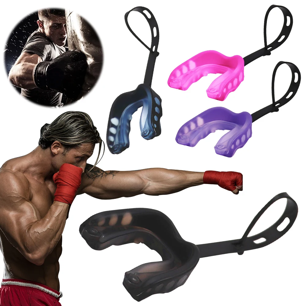 

Спортивная капа с ремешком, защита зубов от вывихов, для баскетбола, футбола, регби