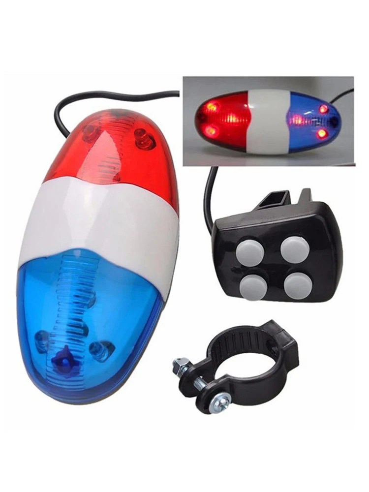 1PC 4 Tone Sounds Bicycles Bell Police Car Light Electronic Horn Siren for Kid Children Bike Scooter Cycling Lamp Accessories