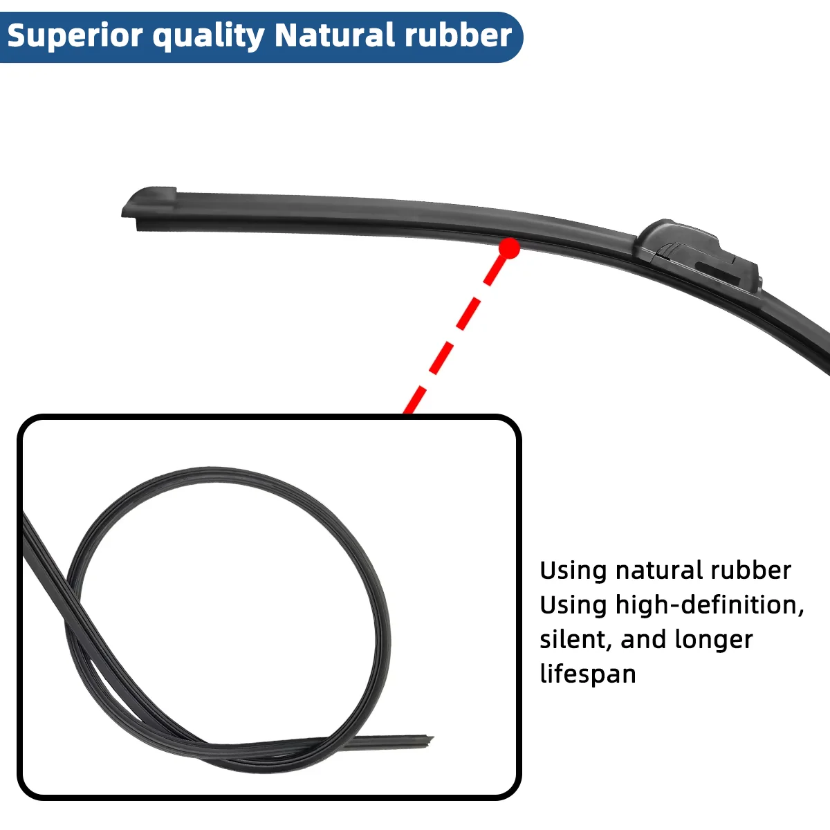1PC Universal Frameless Car Windshield Wiper Blade J Hook Type Soft Rubber Wipers Car 13\