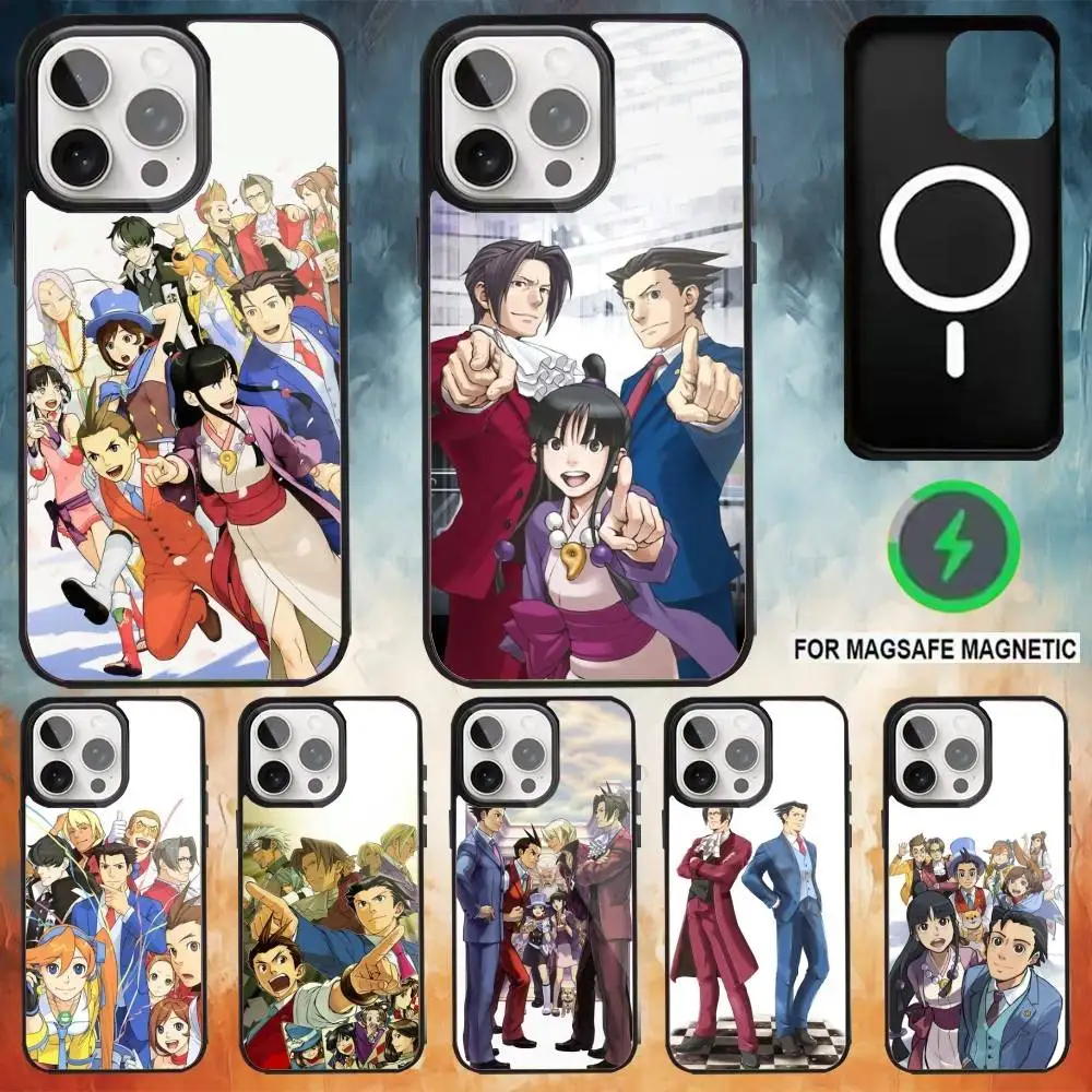 

Game Ace A- Attorney Phone Case For iPhone17,16,15,14,13,12,11 Plus,Pro Max Magnetic Magsafe Wireless Charging